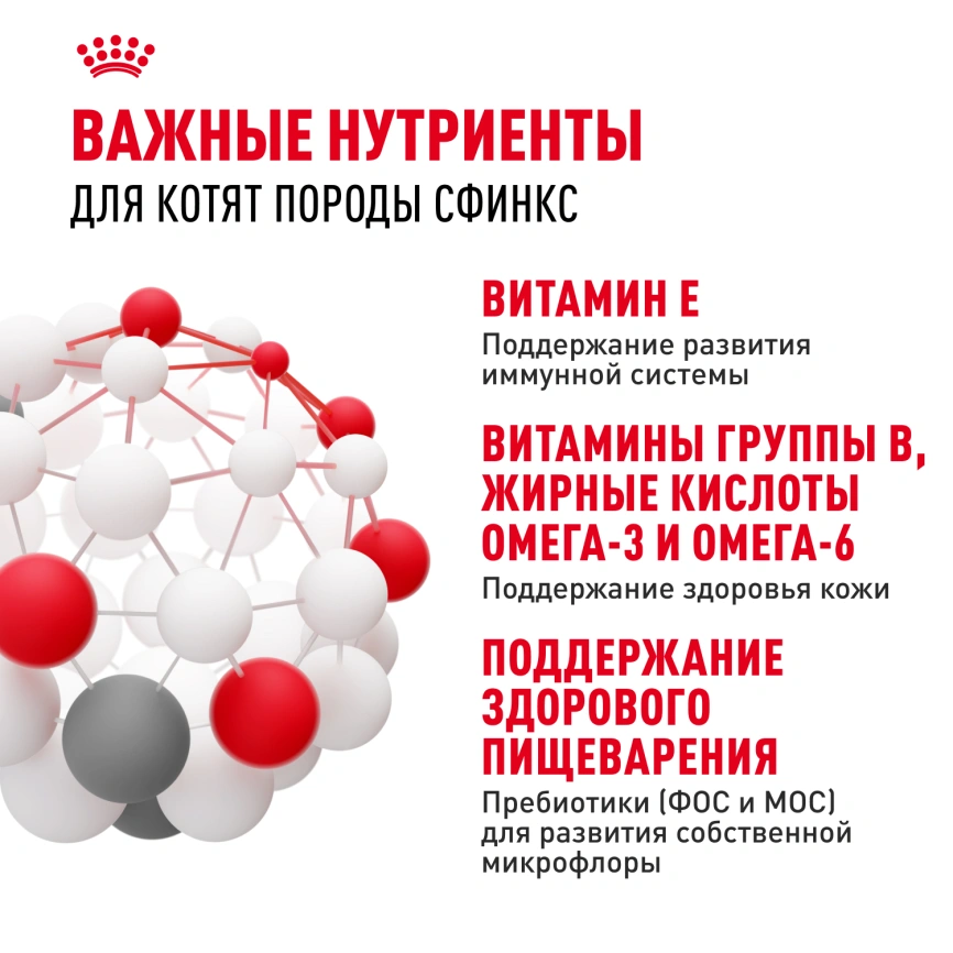 Сухой корм Royal Canin Sphynx Kitten для котят породы сфинкс до 12 месяцев, 400 г фото 6