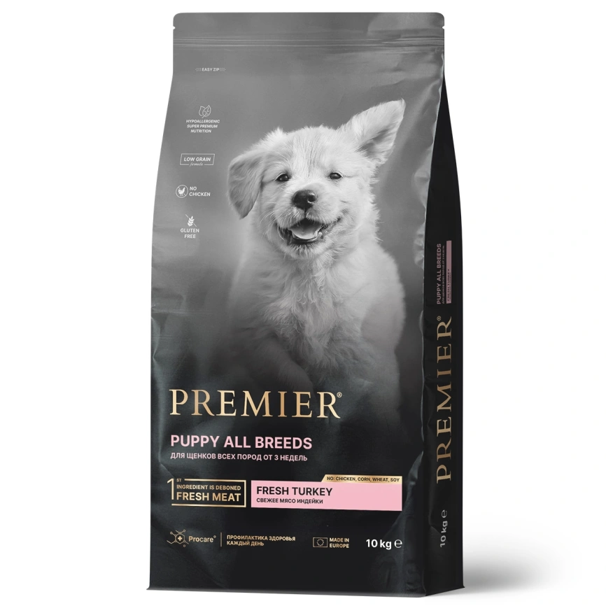 Сухой корм Premier Dog Turkey Puppu для щенков всех пород, с индейкой, 10 кг фото 1